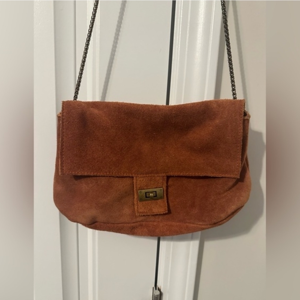 Suede Shoulder Bag in Rust by [Brand]